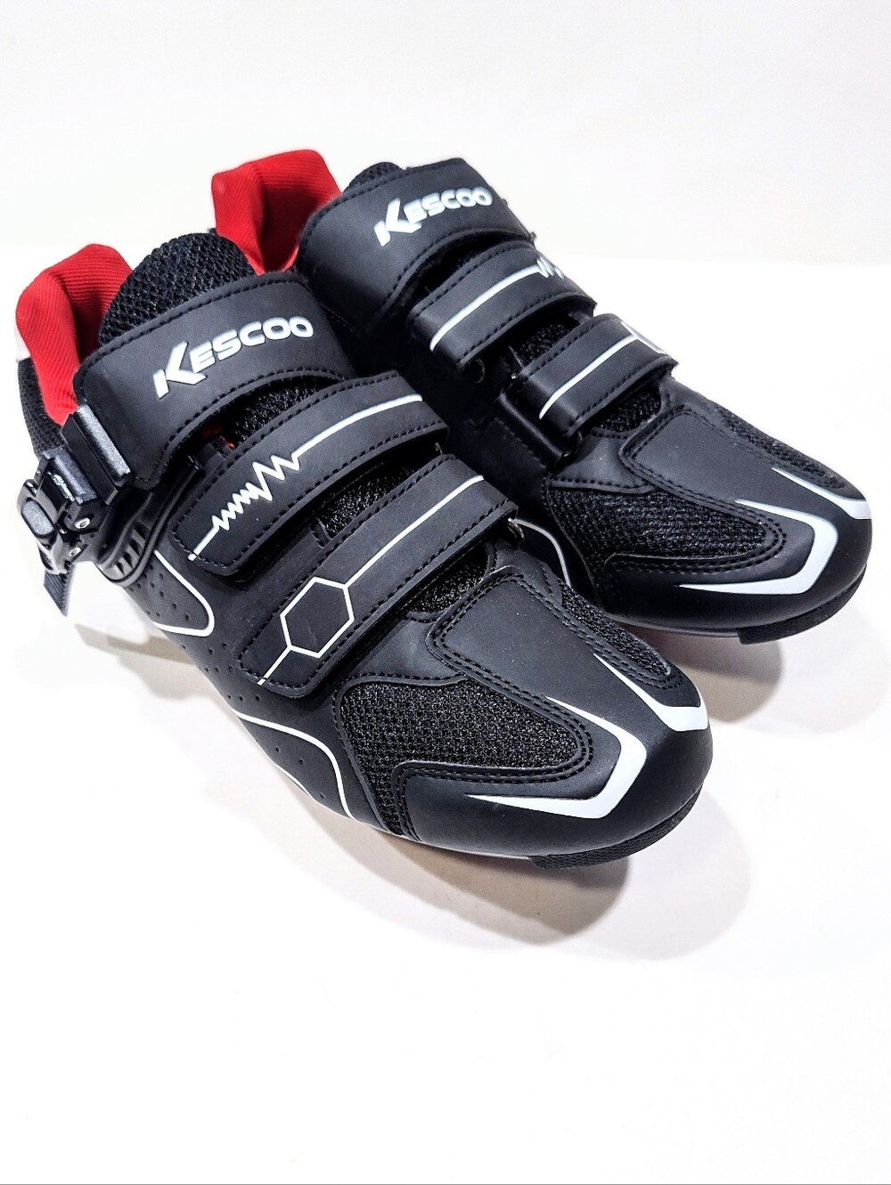 Kescoo Cycling Shoes EU 41 Black Red Peloton Delta SPD-SL Road Bike Unisex